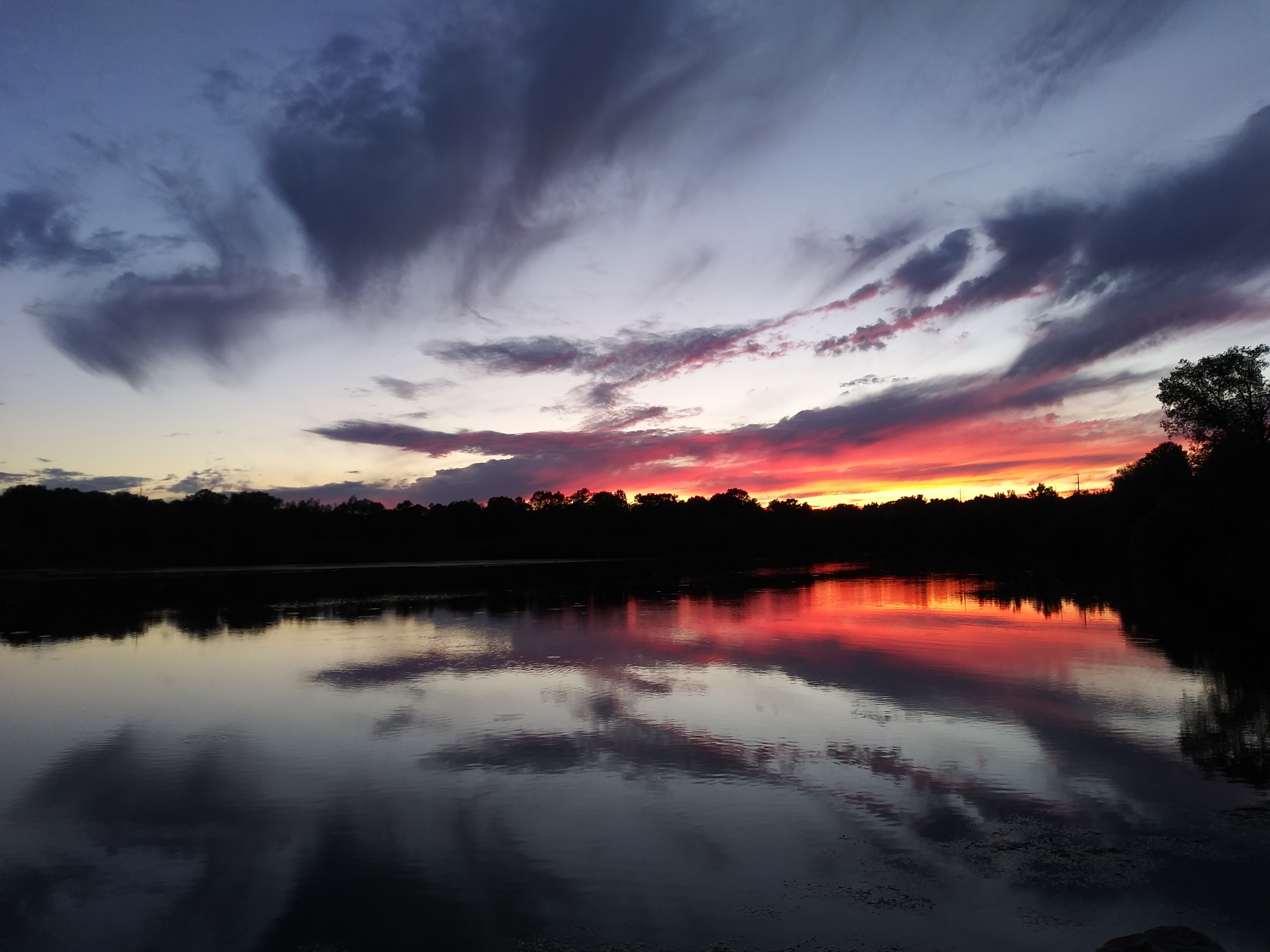 Waupaca River at the Dam in Town by Kaye.