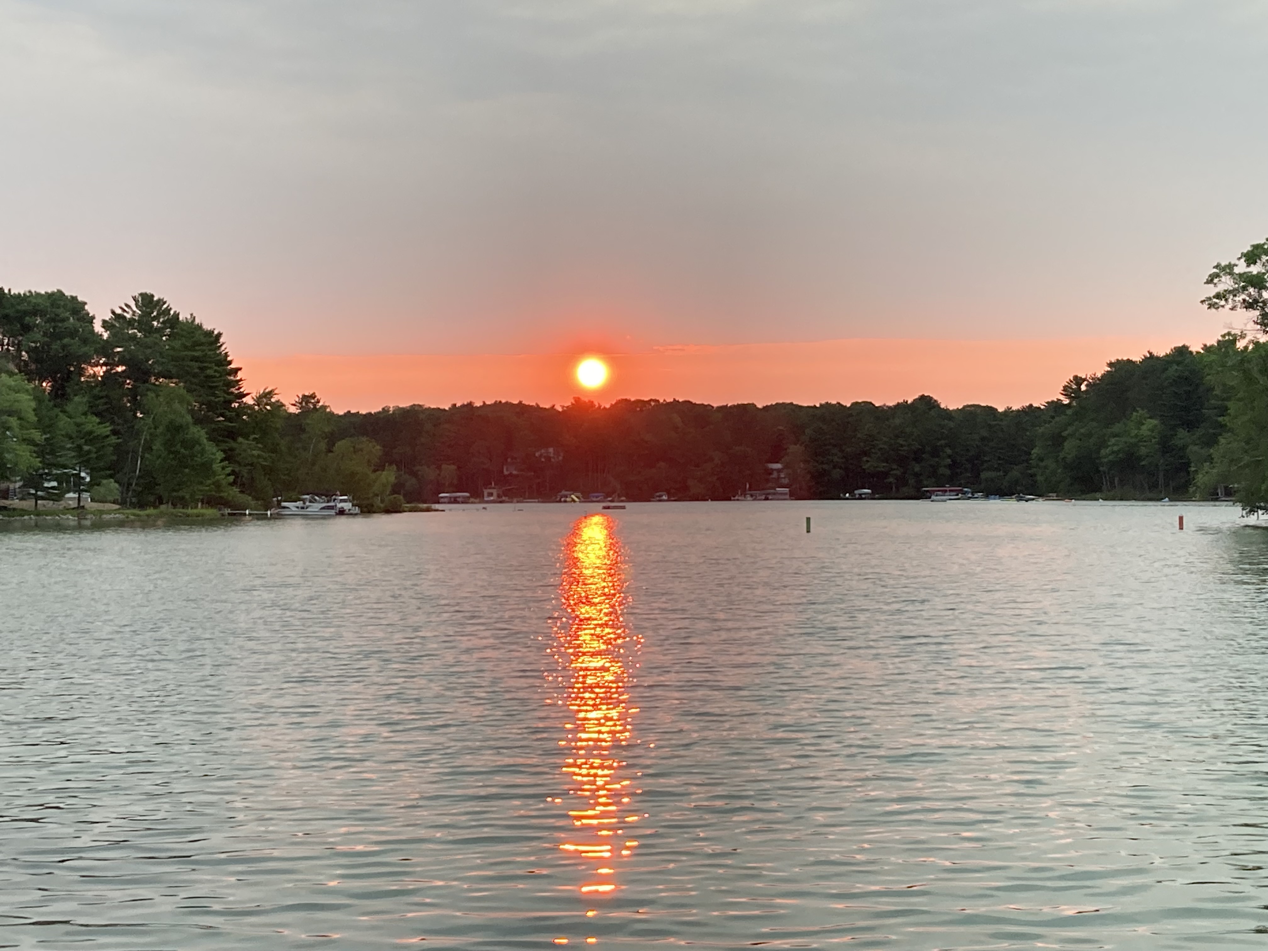 Sunrise over Lime Kiln Lake and Round Lake on The Chain O' Lakes